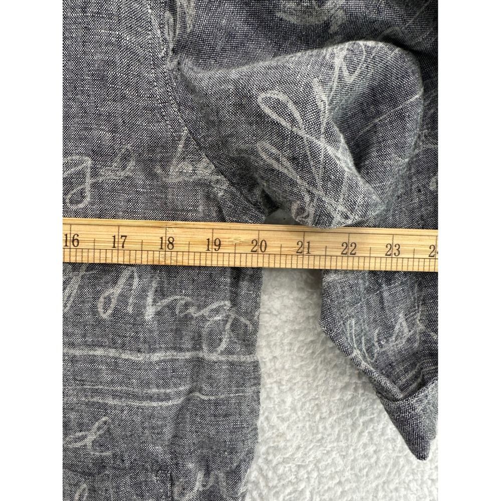 Chicos Women's Size 0 Gray Linen Button Up Shirt Jacket Top 3/4 Sleeve - Picture 4 of 6